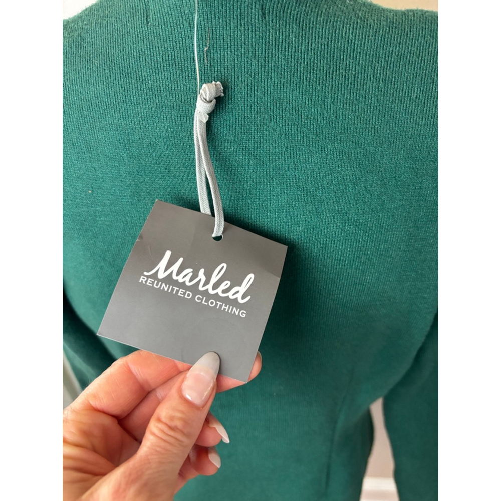 Women's Marled Green Double-Breasted Blazer S with Gold Buttons luxury designer - Picture 6 of 9